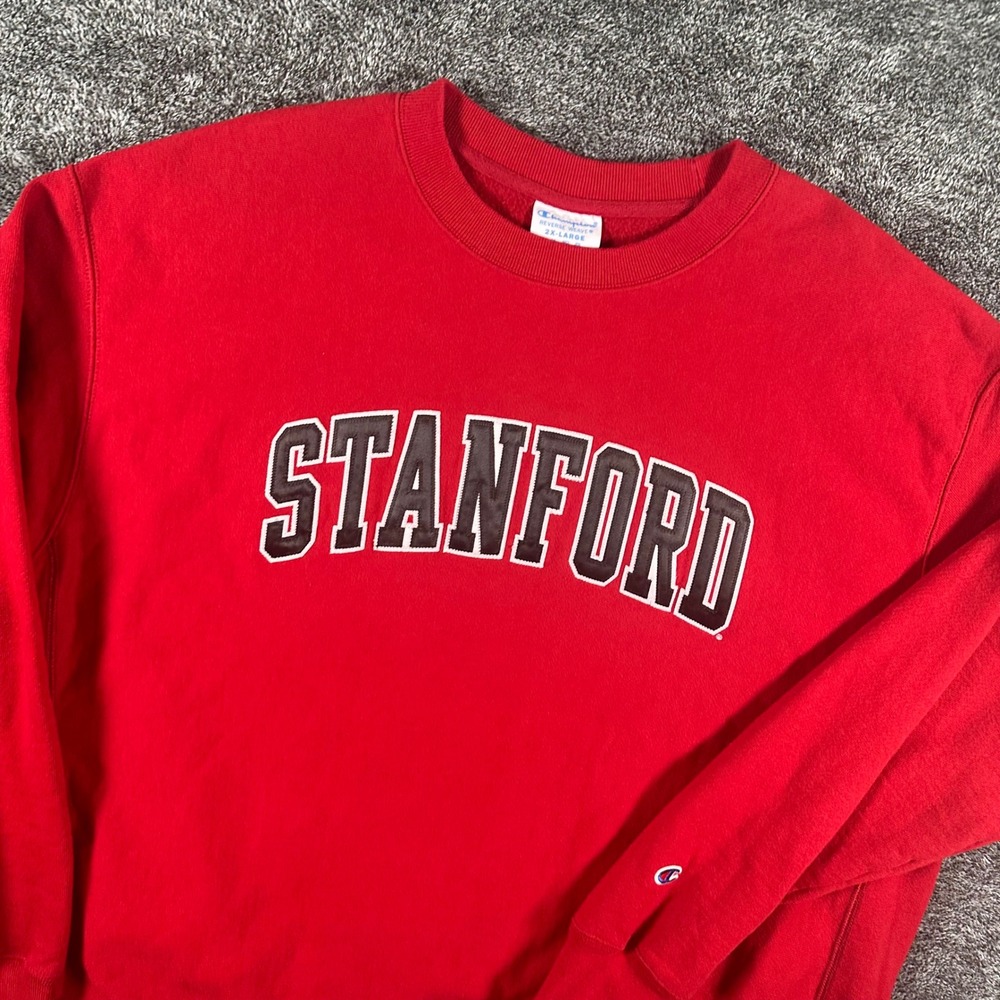 Stanford Champion Sweatshirt Mens XXL Reverse Weave Red NCAA Football Pullover